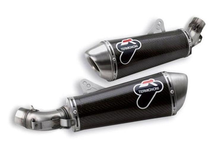 013CR - PAIR OF TERMIGNONI RACING SILENCERS CARBON for DUCATI MONSTER 696,796,1100