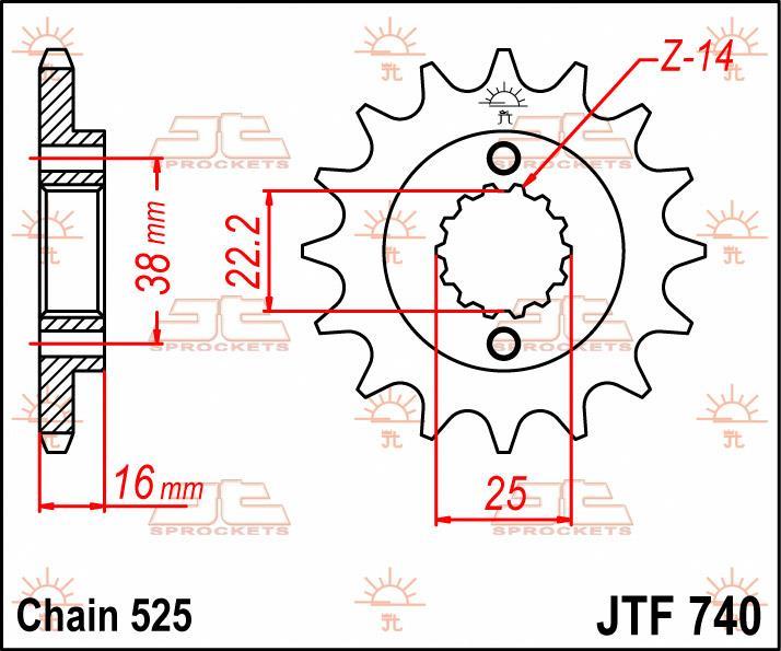 Pastorek řetězu DUCATI T14 (Alternative part)