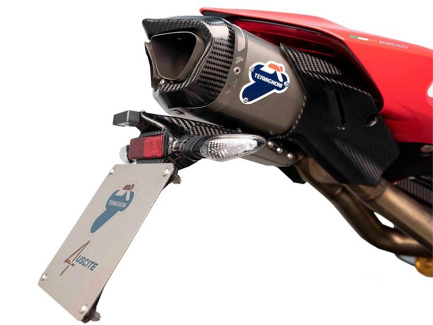 D182PT - TERMIGNONI LICENSE PLATE HOLDER FOR FULL SYSTEM- 4 USCITE for DUCATI PANIGALE V4