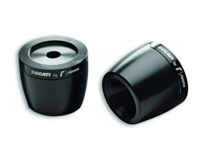 SET OF HANDLEBAR END BY RIZOMA BLACK for Ducati SS 950/STREETFIGHTER V4-V2, MONSTER 937, SCRAMBLER 800