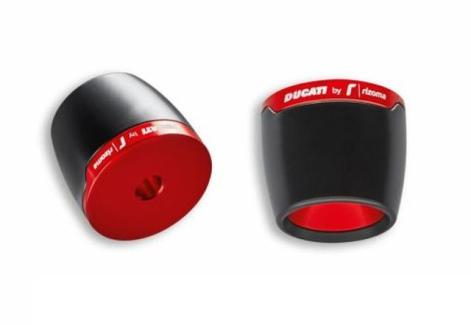SET OF HANDLEBAR END BY RIZOMA RED for Ducati SS 950/STREETFIGHTER V4-V2, MONSTER 937, SCRAMBLER 800