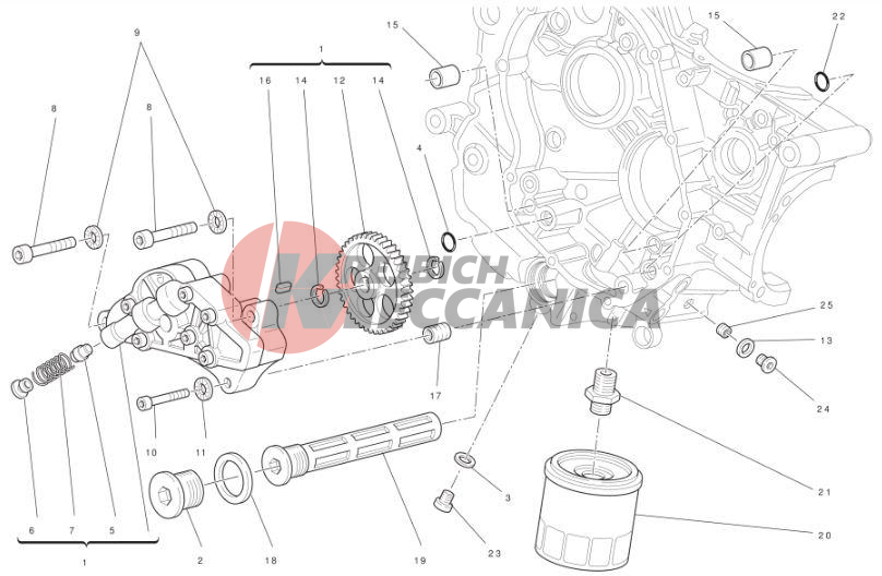 Filters and oil pump