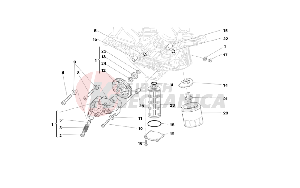 Filters and oil pump