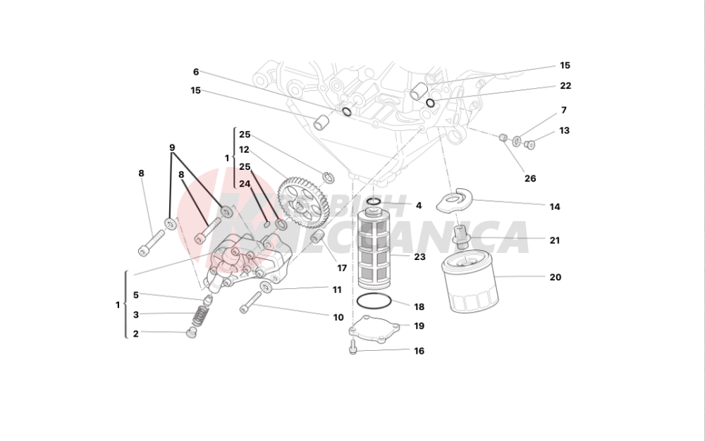 Filters and oil pump