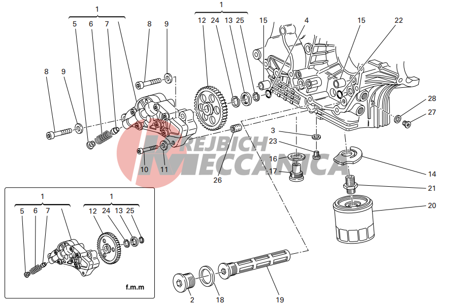 Filters and oil pump