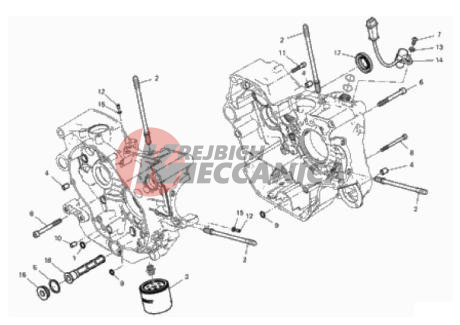 HALF-CRANKCASES PAIR