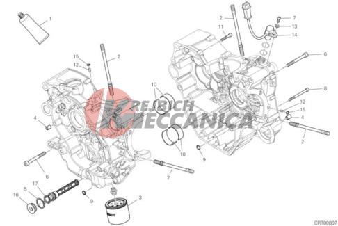 HALF-CRANKCASES PAIR