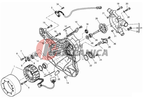 WATER PUMP-ALTR-SIDE CRNKCSE COVER