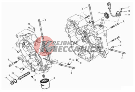 HALF-CRANKCASES PAIR
