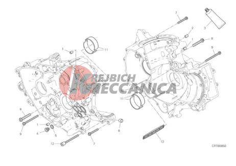 HALF-CRANKCASES PAIR