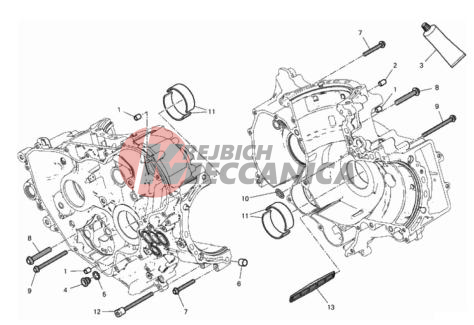 HALF-CRANKCASES PAIR