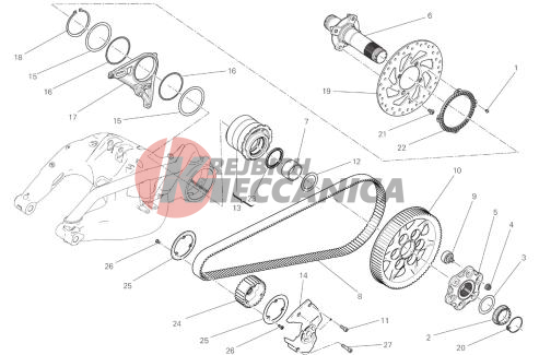 HUB, REAR WHEEL