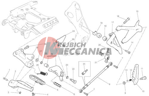 FOOTRESTS, LEFT