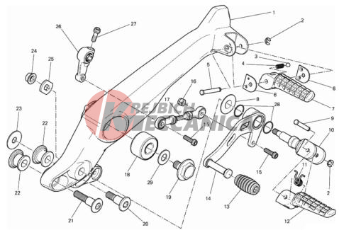 FOOTRESTS, LEFT