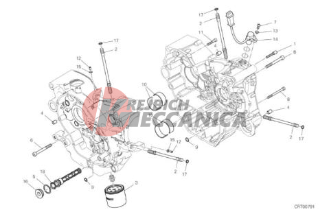 HALF-CRANKCASES PAIR