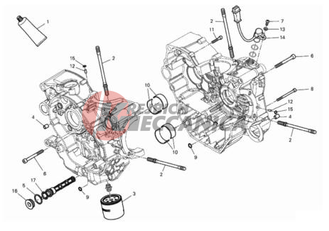 HALF-CRANKCASES PAIR