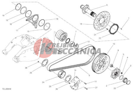 HUB, REAR WHEEL