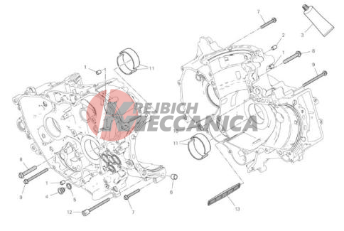 HALF-CRANKCASES PAIR