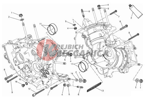 HALF-CRANKCASES PAIR