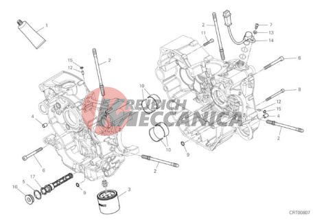 HALF-CRANKCASES PAIR