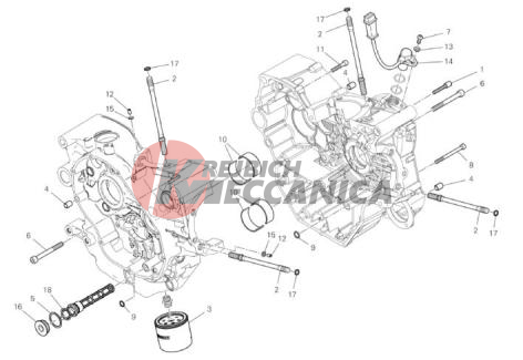 HALF-CRANKCASES PAIR