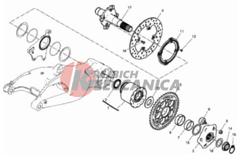 REAR WHEEL SPINDLE