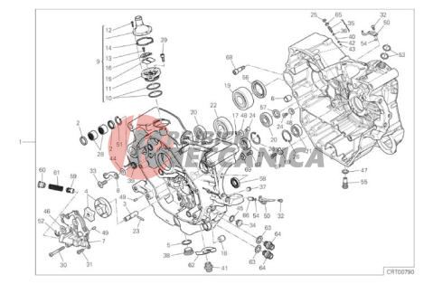 HALF-CRANKCASES PAIR