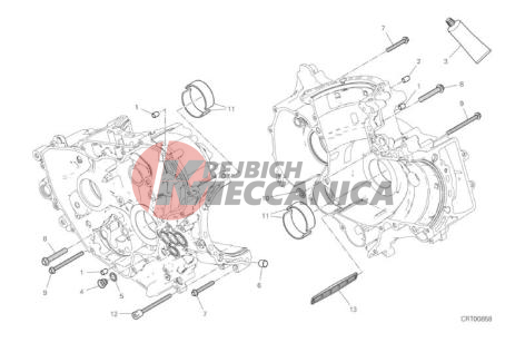 09B HALF-CRANKCASES PAIR