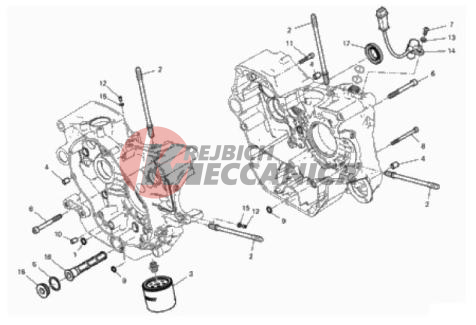 HALF-CRANKCASES PAIR