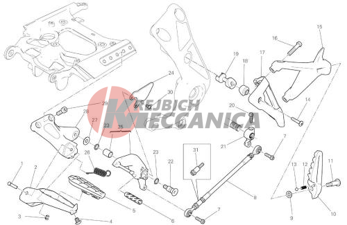 FOOTRESTS, LEFT