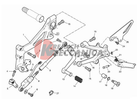 FOOTRESTS, LEFT