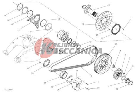 HUB, REAR WHEEL