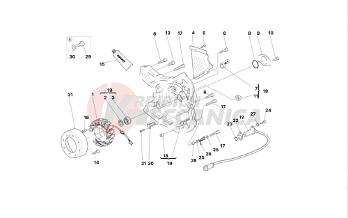 Alternator-side crankcase cover