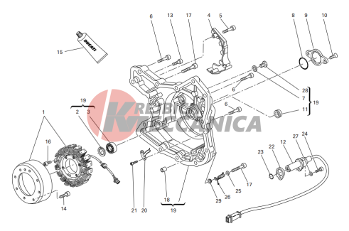 Alternator-side crankcase cover