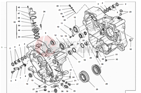 COMPLETE HALF-CRANKCASES PAIR