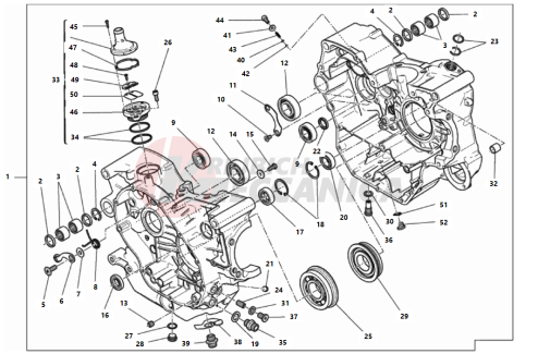 COMPLETE HALF-CRANKCASES PAIR