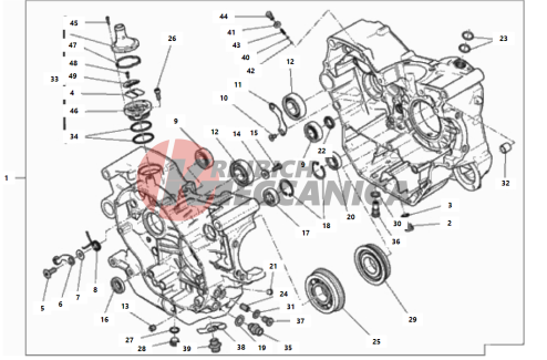 COMPLETE HALF-CRANKCASES PAIR
