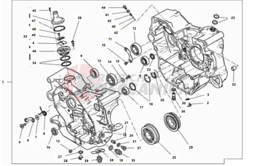 COMPLETE HALF-CRANKCASES PAIR