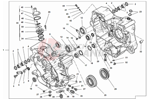 COMPLETE HALF-CRANKCASES PAIR