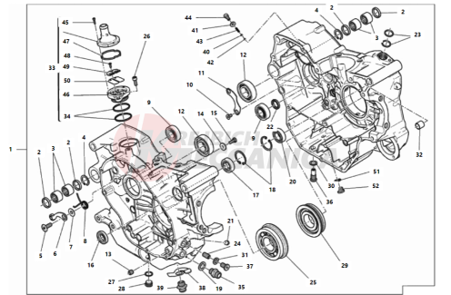 COMPLETE HALF-CRANKCASES PAIR