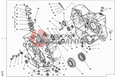 COMPLETE HALF-CRANKCASES PAIR