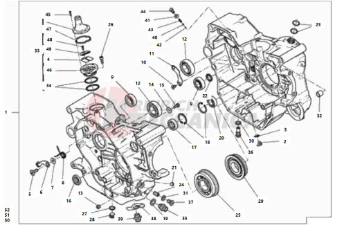 COMPLETE HALF-CRANKCASES PAIR