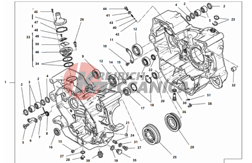 COMPLETE HALF-CRANKCASES PAIR