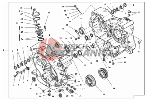 COMPLETE HALF-CRANKCASES PAIR