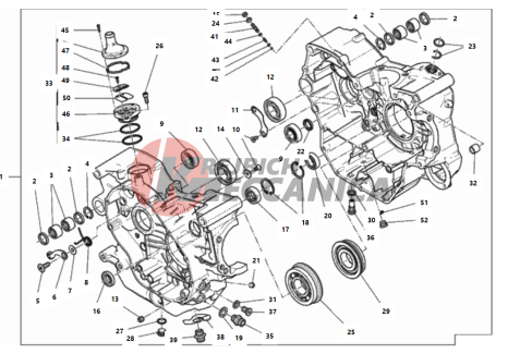 COMPLETE HALF-CRANKCASES PAIR