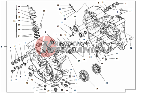 COMPLETE HALF-CRANKCASES PAIR