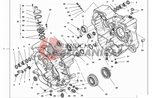 COMPLETE HALF-CRANKCASES PAIR