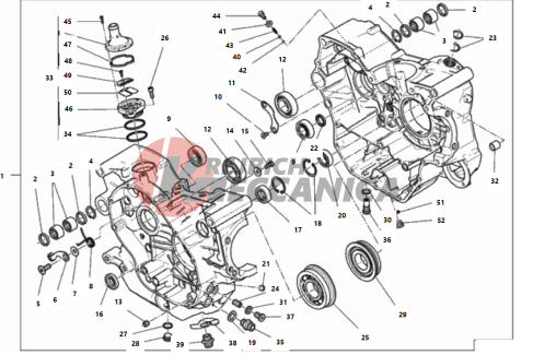 COMPLETE HALF-CRANKCASES PAIR