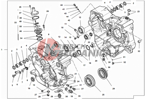 COMPLETE HALF-CRANKCASES PAIR