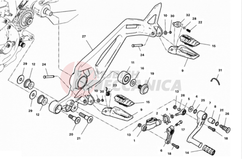 FOOTRESTS, LEFT